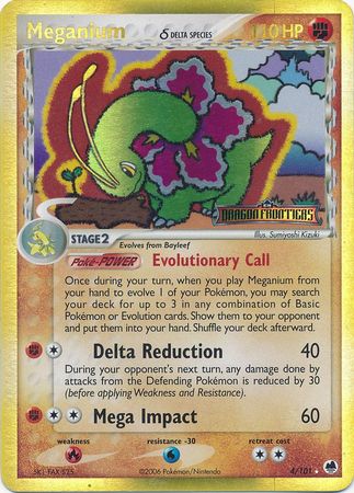 Meganium (4/101) (Delta Species) (Stamped) [EX: Dragon Frontiers] | Good Games Cannington