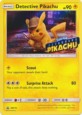 Detective Pikachu (SM170) (Detective Pikachu Stamped) [Sun & Moon: Black Star Promos] | Good Games Cannington