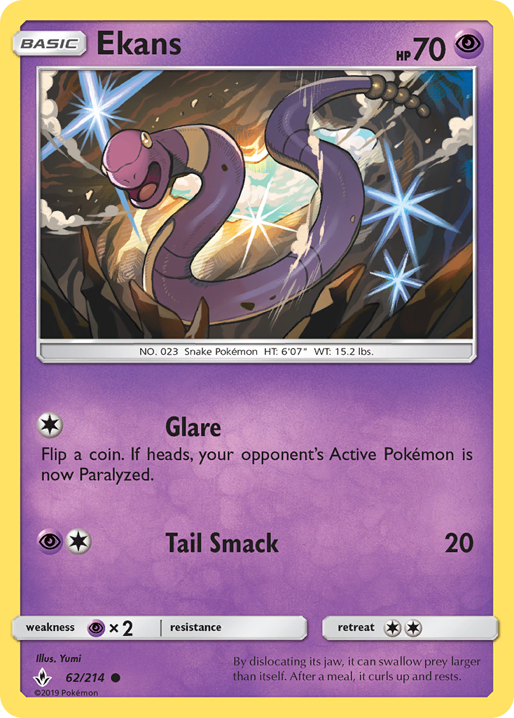 Ekans (62/214) [Sun & Moon: Unbroken Bonds] | Good Games Cannington