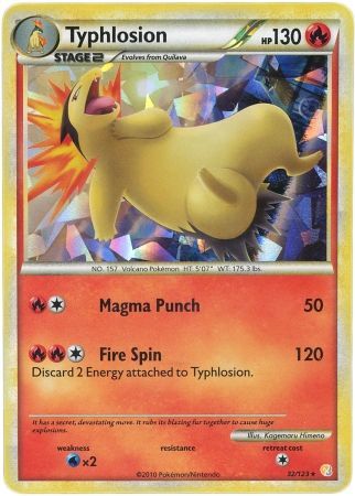 Typhlosion (32/123) (Cracked Ice Holo) [HeartGold & SoulSilver: Base Set] | Good Games Cannington