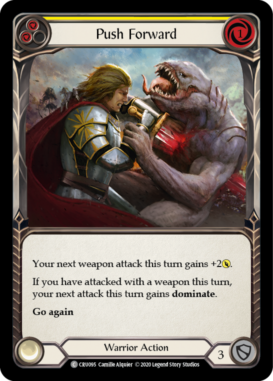 Push Forward (Yellow) [CRU095] 1st Edition Rainbow Foil | Good Games Cannington