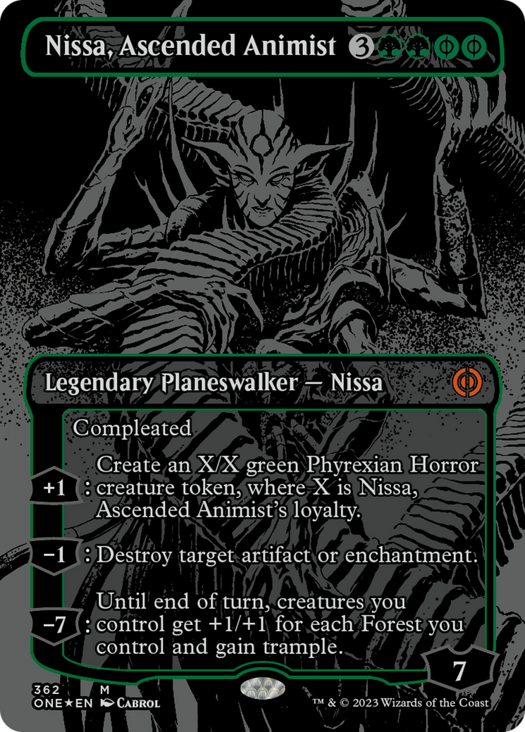 Nissa, Ascended Animist (Oil Slick Raised Foil) [Phyrexia: All Will Be One] | Good Games Cannington