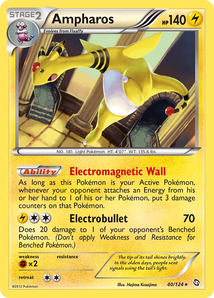 Ampharos (40/124) (Cosmos Holo) (Blister Exclusive) [Black & White: Dragons Exalted] | Good Games Cannington