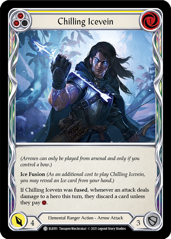 Chilling Icevein (Yellow) [ELE051] (Tales of Aria)  1st Edition Rainbow Foil | Good Games Cannington