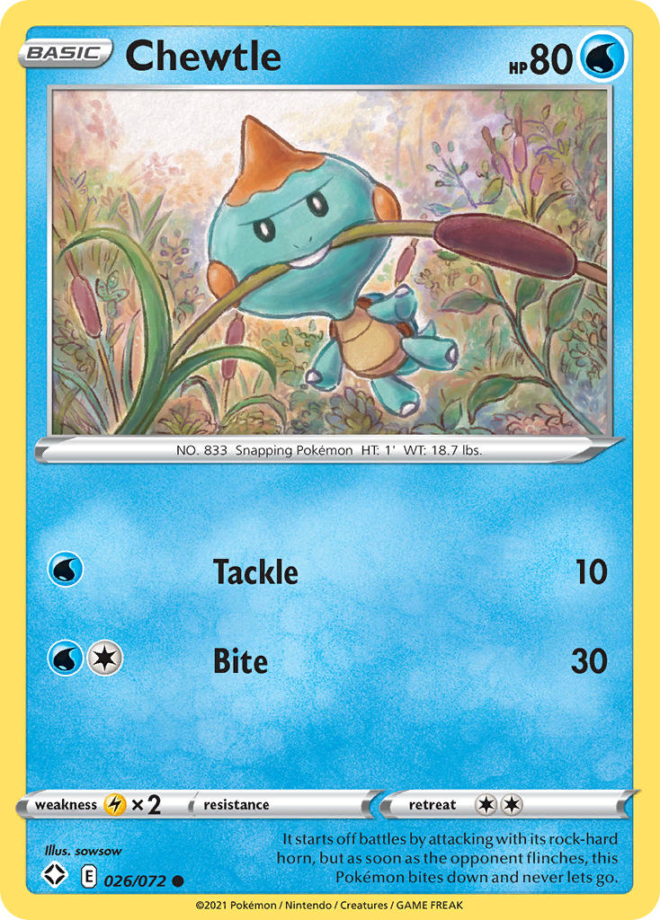 Chewtle (026/072) [Sword & Shield: Shining Fates] | Good Games Cannington