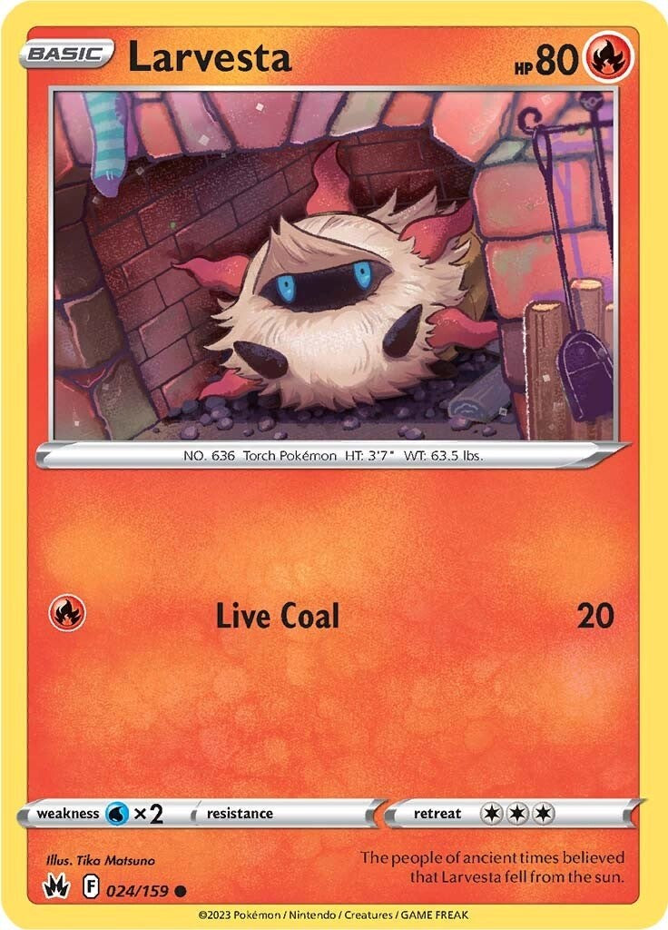 Larvesta (024/159) [Sword & Shield: Crown Zenith] | Good Games Cannington
