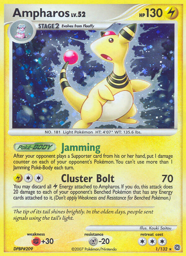 Ampharos (1/132) (Theme Deck Exclusive) [Diamond & Pearl: Secret Wonders] | Good Games Cannington