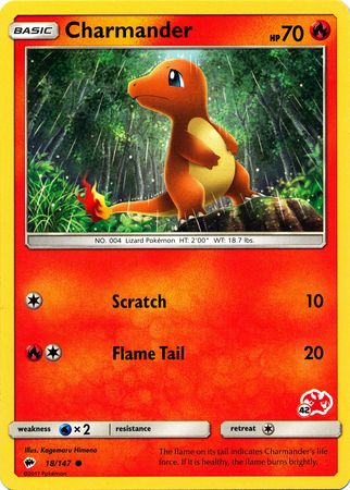 Charmander (18/147) (Charizard Stamp #42) [Battle Academy 2020] | Good Games Cannington