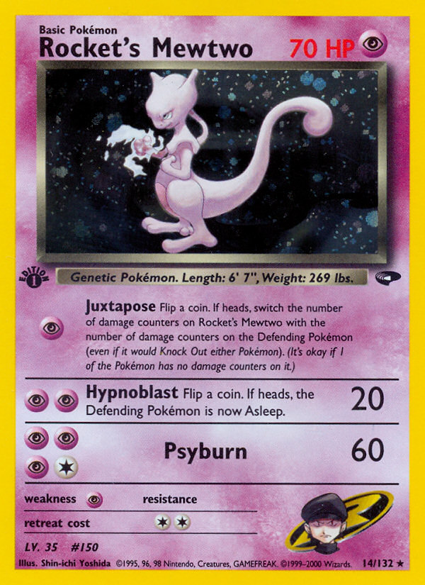 Rocket's Mewtwo (14/132) [Gym Challenge 1st Edition] | Good Games Cannington