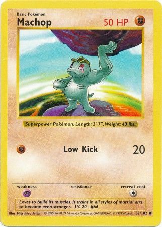 Machop (52/102) [Base Set Shadowless Unlimited] | Good Games Cannington