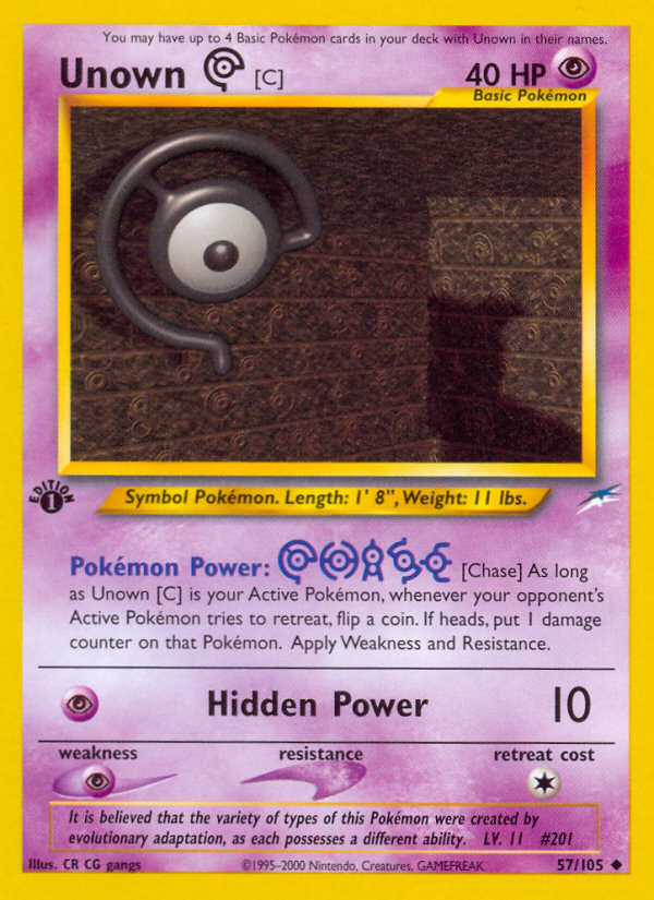 Unown [C] (57/105) [Neo Destiny 1st Edition] | Good Games Cannington