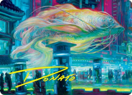 Skyswimmer Koi Art Card (Gold-Stamped Signature) [Kamigawa: Neon Dynasty Art Series] | Good Games Cannington