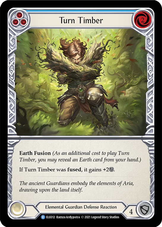 Turn Timber (Blue) [ELE012] (Tales of Aria)  1st Edition Rainbow Foil | Good Games Cannington