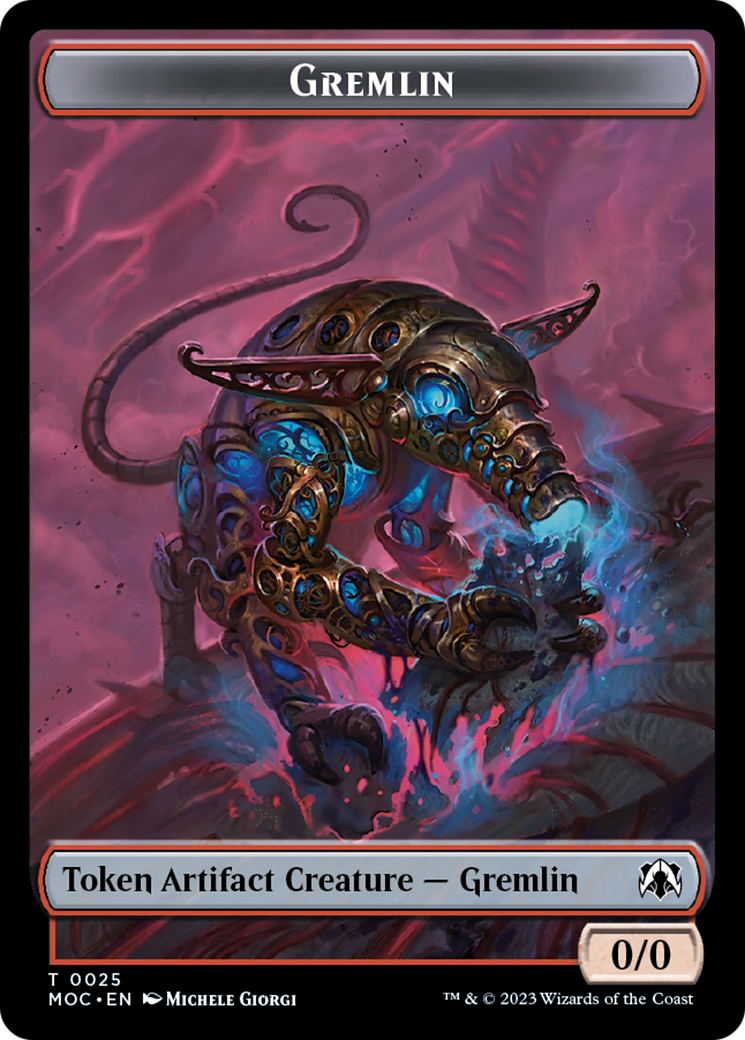 Treasure // Gremlin Double-Sided Token [March of the Machine Commander Tokens] | Good Games Cannington