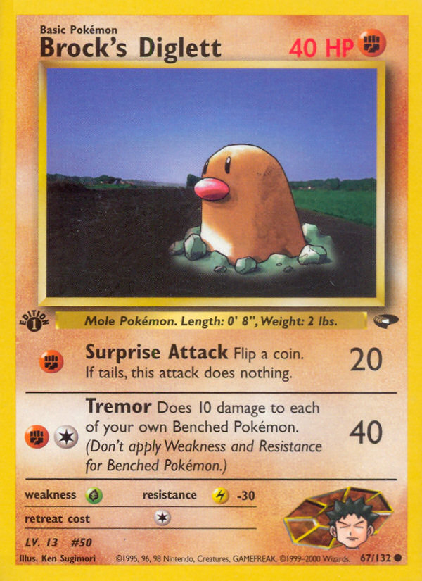 Brock's Diglett (67/132) [Gym Challenge 1st Edition] | Good Games Cannington
