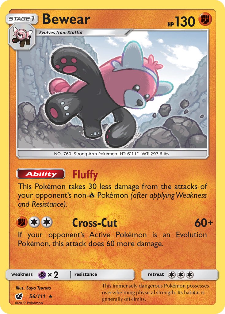 Bewear (56/111) (Prerelease Kit Exclusive) (Theme Deck Exclusive) [Sun & Moon: Crimson Invasion] | Good Games Cannington