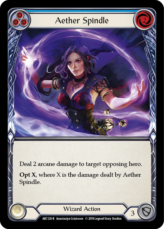 Aether Spindle (Blue) [ARC128-R] 1st Edition Rainbow Foil | Good Games Cannington
