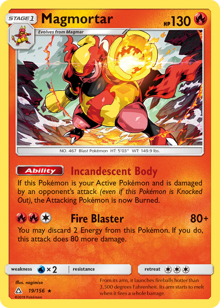 Magmortar (19/156) [Sun & Moon: Ultra Prism] | Good Games Cannington