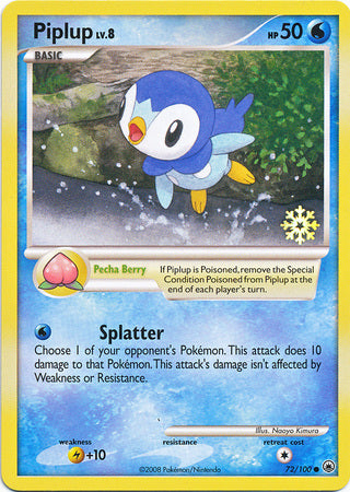Piplup (72/100) [Countdown Calendar Promos] | Good Games Cannington