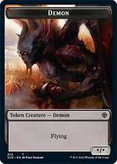 Demon // Demon Double-Sided Token [Starter Commander Decks] | Good Games Cannington