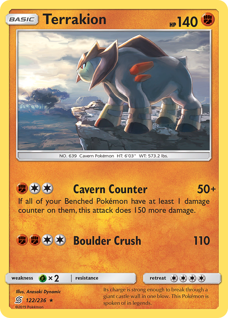 Terrakion (122/236) [Sun & Moon: Unified Minds] | Good Games Cannington