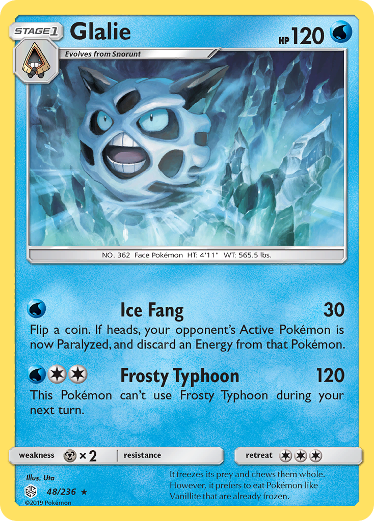 Glalie (48/236) [Sun & Moon: Cosmic Eclipse] | Good Games Cannington