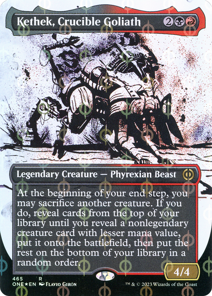 Kethek, Crucible Goliath (Borderless Ichor Step-and-Compleat Foil) [Phyrexia: All Will Be One] | Good Games Cannington