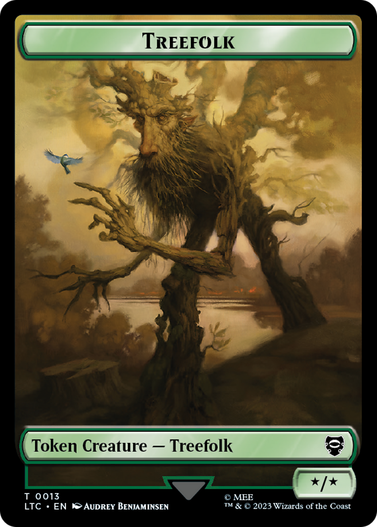 Beast // Treefolk Double Sided Token [The Lord of the Rings: Tales of Middle-Earth Commander Tokens] | Good Games Cannington