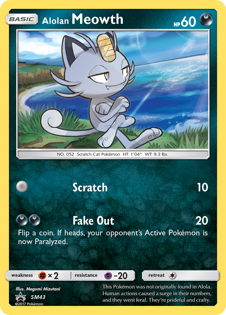 Alolan Meowth (SM43) [Sun & Moon: Black Star Promos] | Good Games Cannington