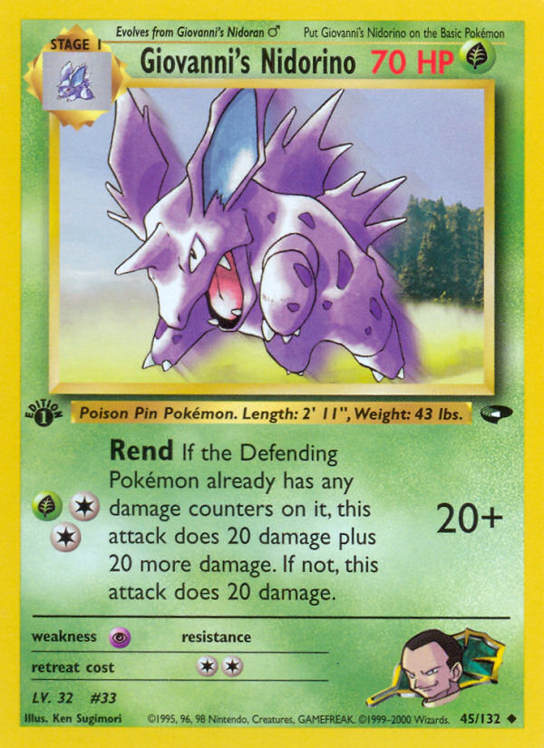 Giovanni's Nidorino (45/132) [Gym Challenge 1st Edition] | Good Games Cannington