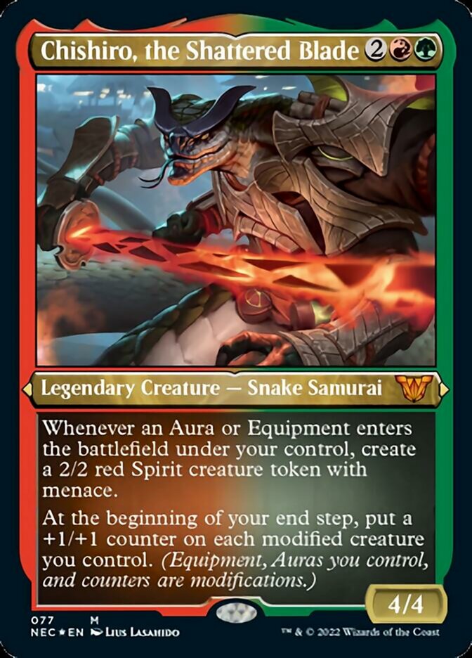 Chishiro, the Shattered Blade (Showcase Display Commander) [Kamigawa: Neon Dynasty Commander] | Good Games Cannington