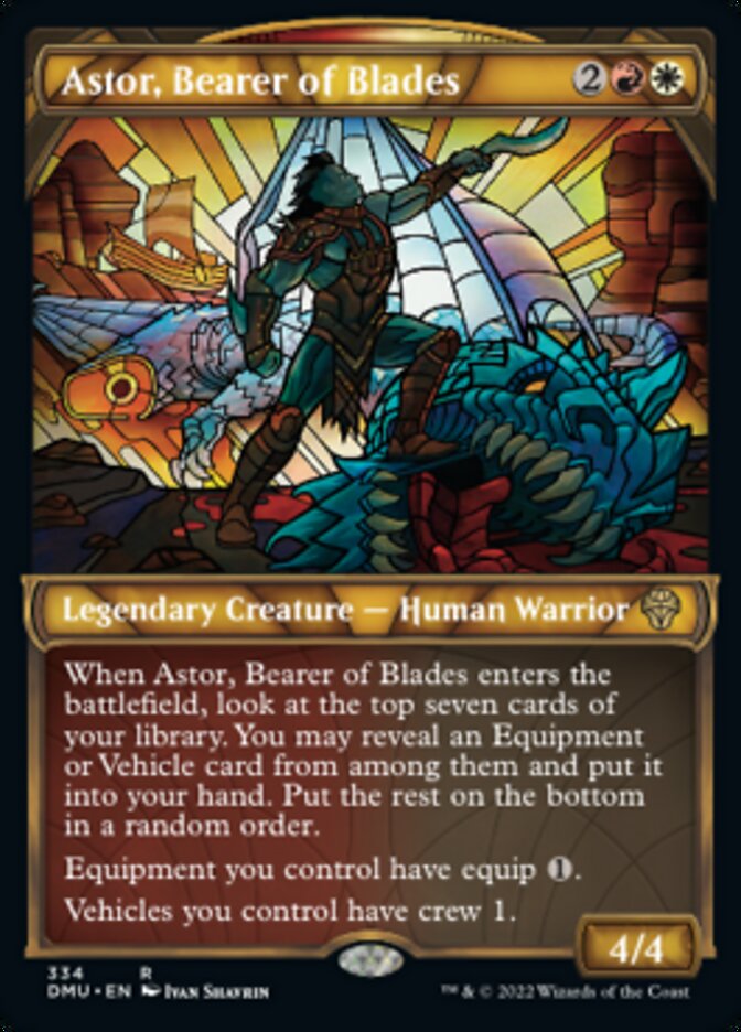 Astor, Bearer of Blades (Showcase Textured) [Dominaria United] | Good Games Cannington