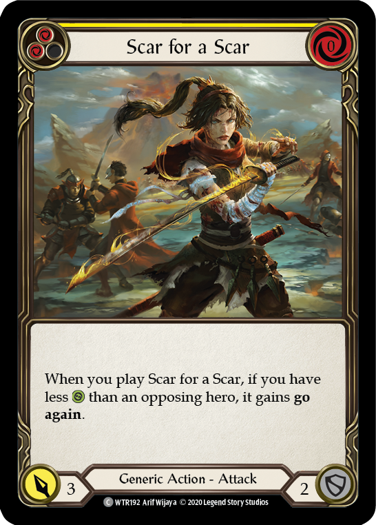 Scar for a Scar (Yellow) [U-WTR192] (Welcome to Rathe Unlimited)  Unlimited Rainbow Foil | Good Games Cannington