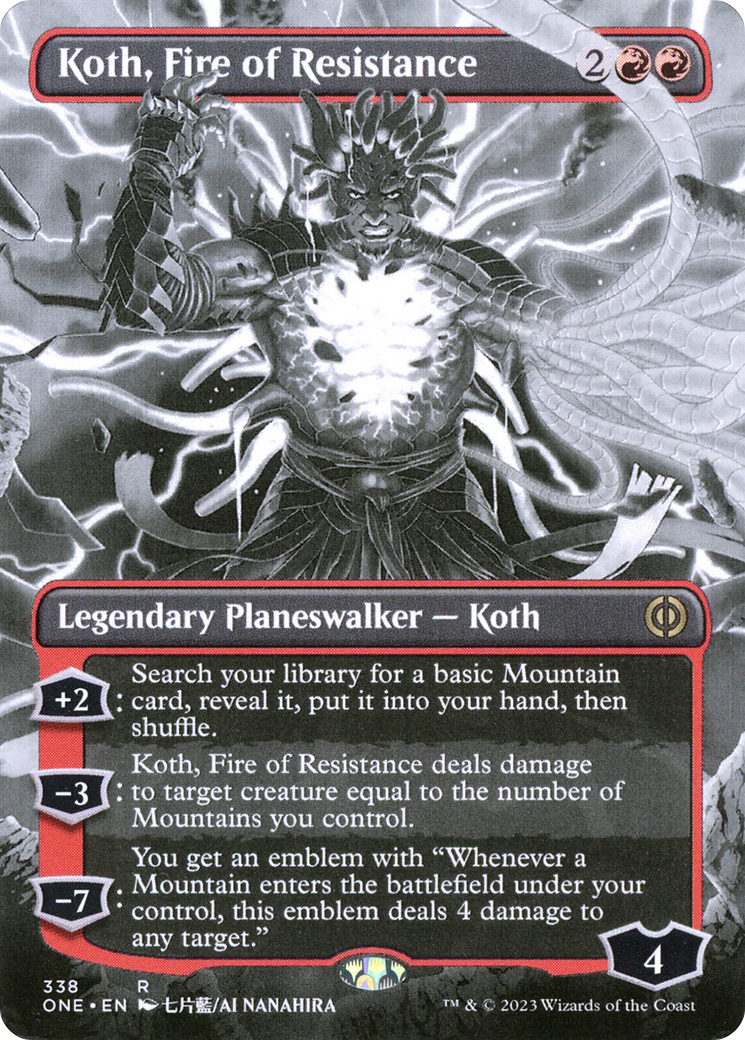 Koth, Fire of Resistance (Borderless Manga) [Phyrexia: All Will Be One] | Good Games Cannington