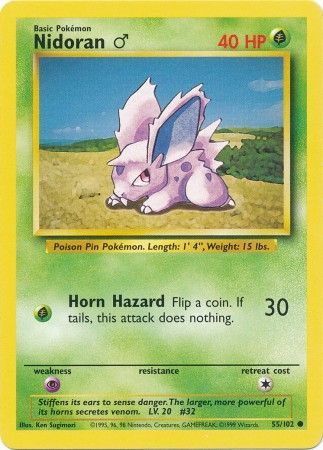 Nidoran (55/102) (Male) [Base Set Unlimited] | Good Games Cannington