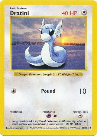 Dratini (26/102) [Base Set Shadowless Unlimited] | Good Games Cannington