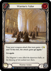 Warrior's Valor (Yellow) [U-WTR130] (Welcome to Rathe Unlimited)  Unlimited Rainbow Foil | Good Games Cannington