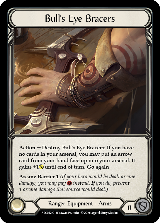 Bull's Eye Bracers [ARC042-C] 1st Edition Cold Foil | Good Games Cannington