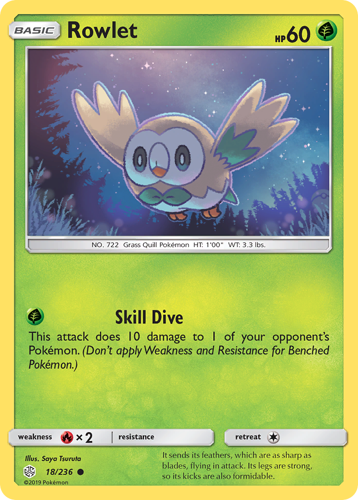 Rowlet (18/236) [Sun & Moon: Cosmic Eclipse] | Good Games Cannington