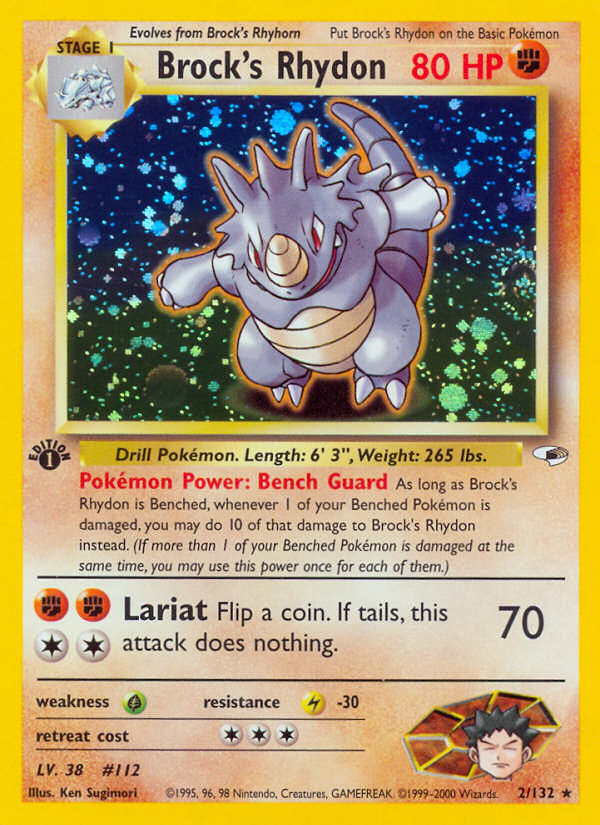Brock's Rhydon (2/132) [Gym Heroes 1st Edition] | Good Games Cannington