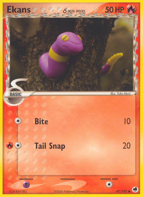 Ekans (47/101) (Delta Species) [EX: Dragon Frontiers] | Good Games Cannington
