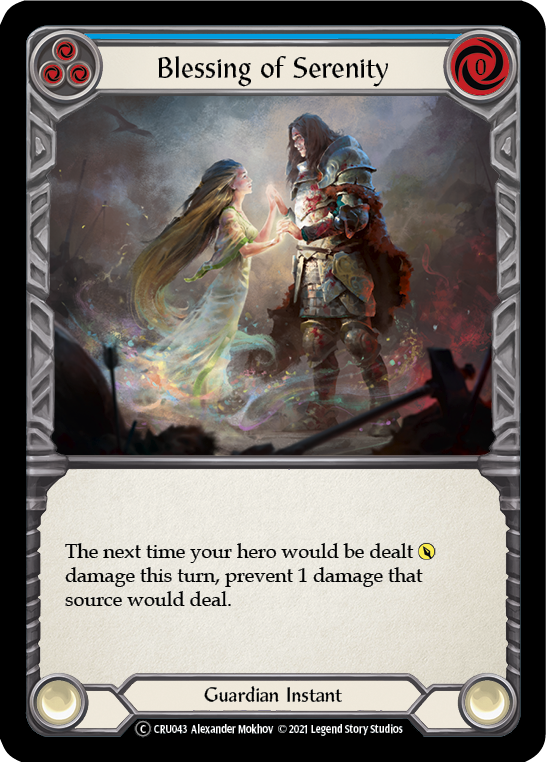 Blessing of Serenity (Blue) [U-CRU043-RF] Unlimited Rainbow Foil | Good Games Cannington
