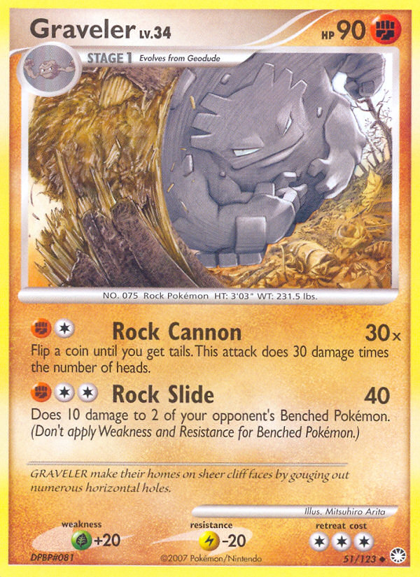 Graveler (51/123) [Diamond & Pearl: Mysterious Treasures] | Good Games Cannington