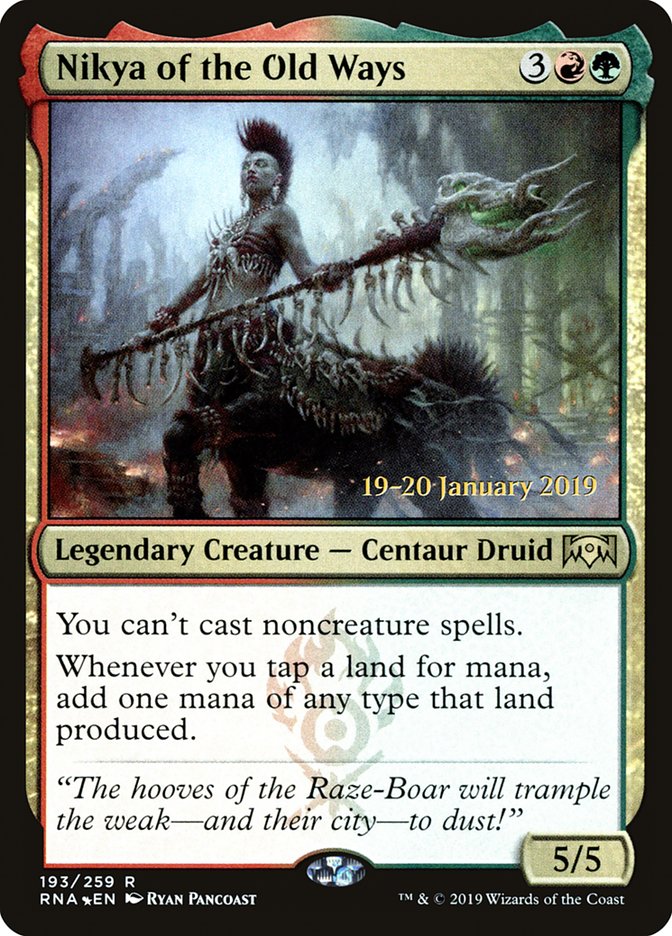 Nikya of the Old Ways [Ravnica Allegiance Prerelease Promos] | Good Games Cannington