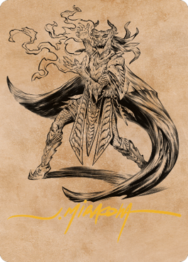 Livaan, Cultist of Tiamat Art Card (Gold-Stamped Signature) [Commander Legends: Battle for Baldur's Gate Art Series] | Good Games Cannington