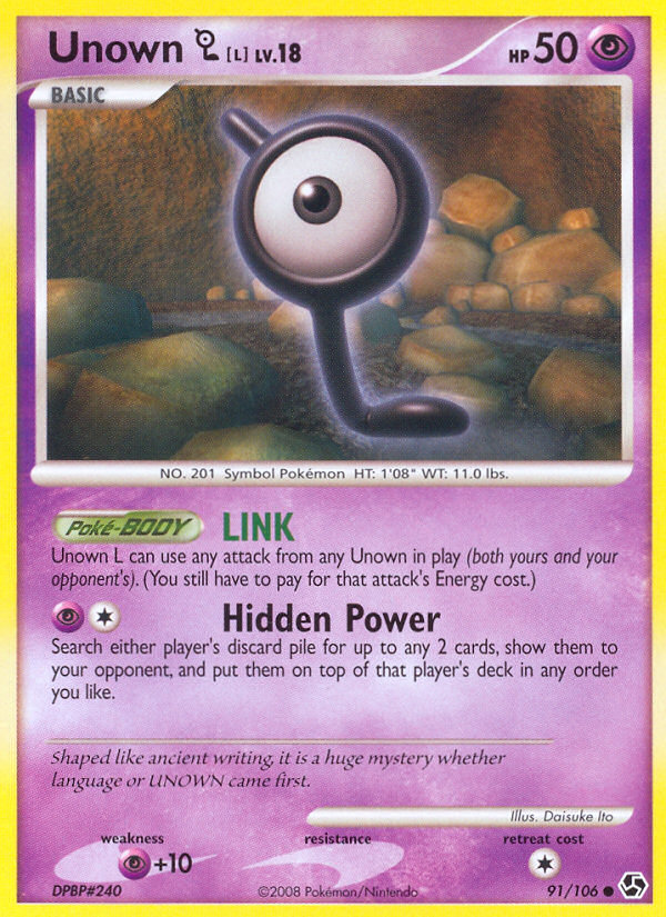 Unown L (91/106) [Diamond & Pearl: Great Encounters] | Good Games Cannington