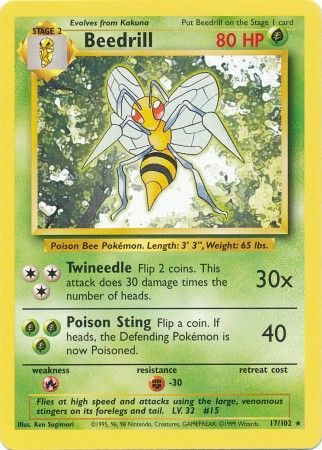 Beedrill (17/102) [Base Set Unlimited] | Good Games Cannington