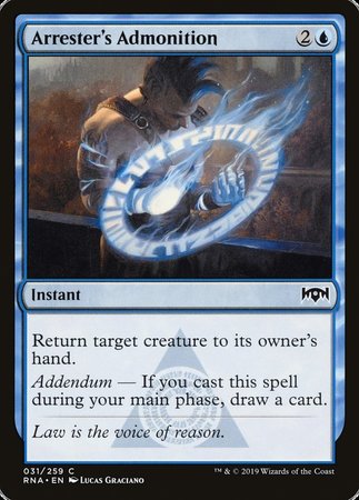 Arrester's Admonition [Ravnica Allegiance] | Good Games Cannington