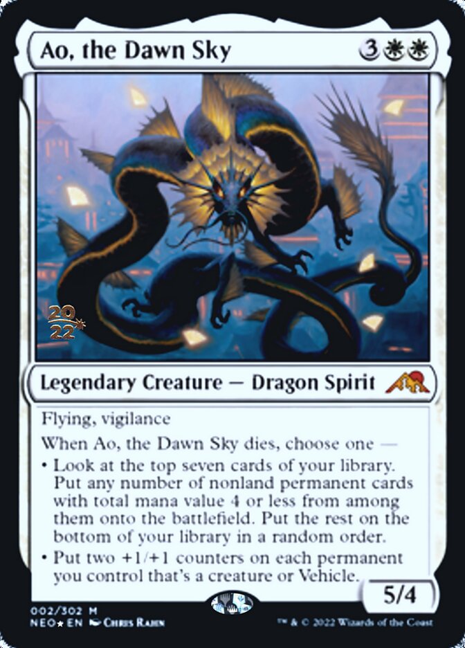 Ao, the Dawn Sky [Kamigawa: Neon Dynasty Prerelease Promos] | Good Games Cannington
