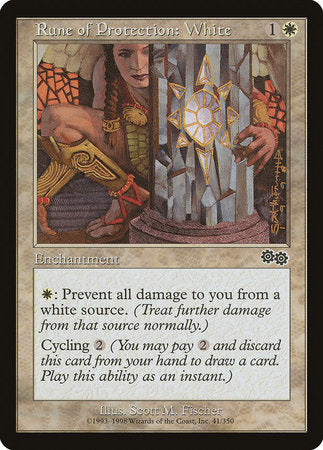Rune of Protection: White [Urza's Saga] | Good Games Cannington